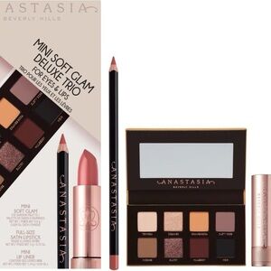 Anastasia Soft Glam Mini Set — Rose Nude Lip Trio with Neutral Eye Palette